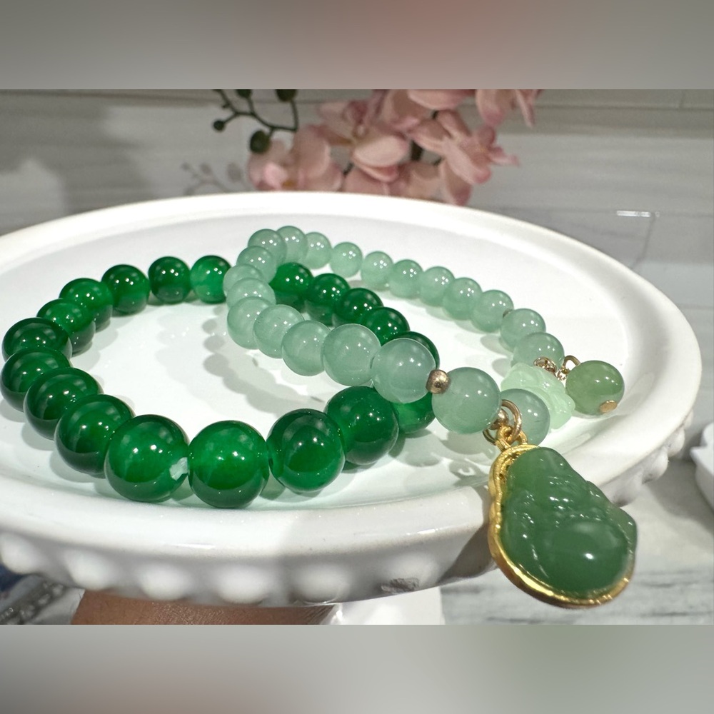 Set of 2-Jade Abundance bracelets UNISEX